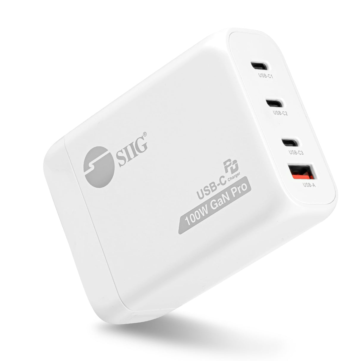 100W GaN PD Combo Power Charger - 3C1A - USB-C Charging Station - Portable USB Type-C Charger - Max 100W output totally - C1/C2 up to 100W - C3 up to 65W - USB-A up to 30W