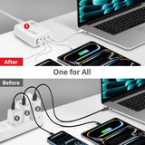 100W GaN PD Combo Power Charger - 3C1A - USB-C Charging Station - Portable USB Type-C Charger - Max 100W output totally - C1/C2 up to 100W - C3 up to 65W - USB-A up to 30W