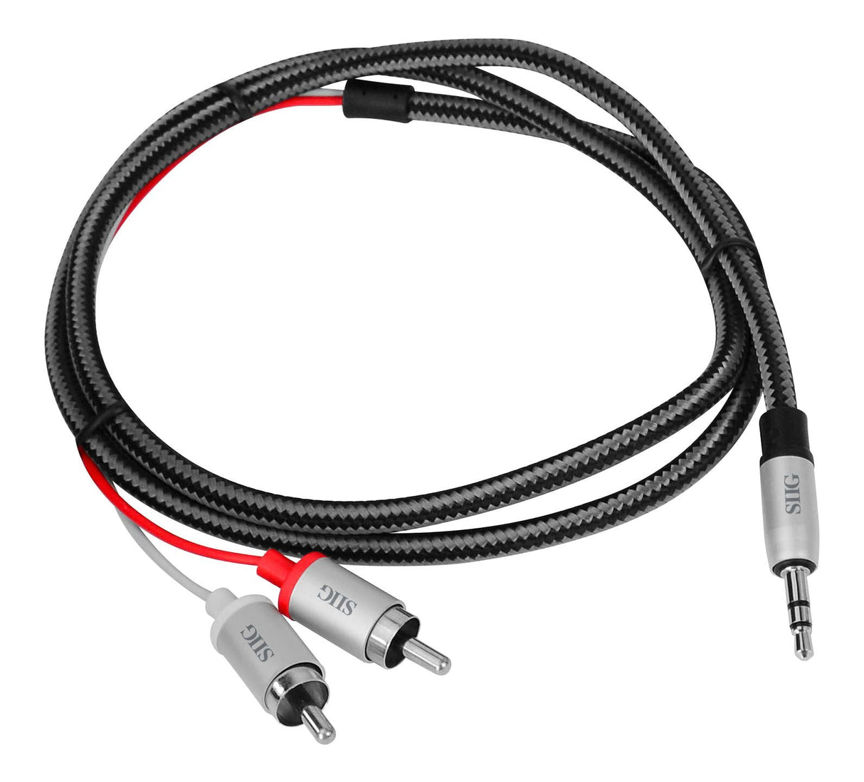 Woven Fabric Braided 3.5mm to RCA Stereo Cable (M/M) - 1M