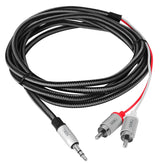 Woven Fabric Braided 3.5mm to RCA Stereo Cable (M/M) - 2M