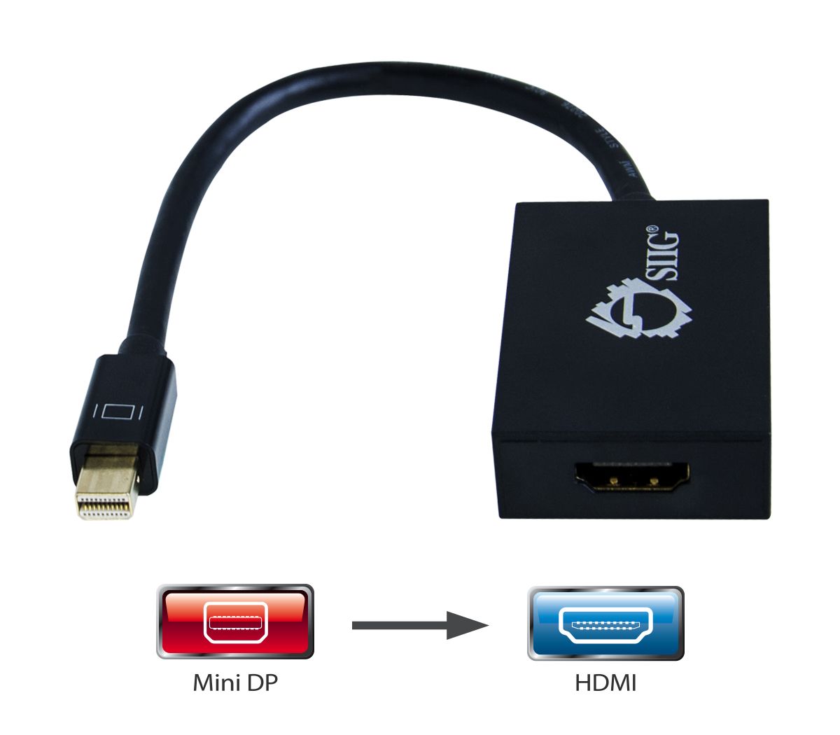 Mini DisplayPort 1.2 to HDMI 4Kx2K 60Hz Active Adapter