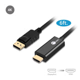 DisplayPort 1.2 to HDMI 6ft Cable 4K/30Hz