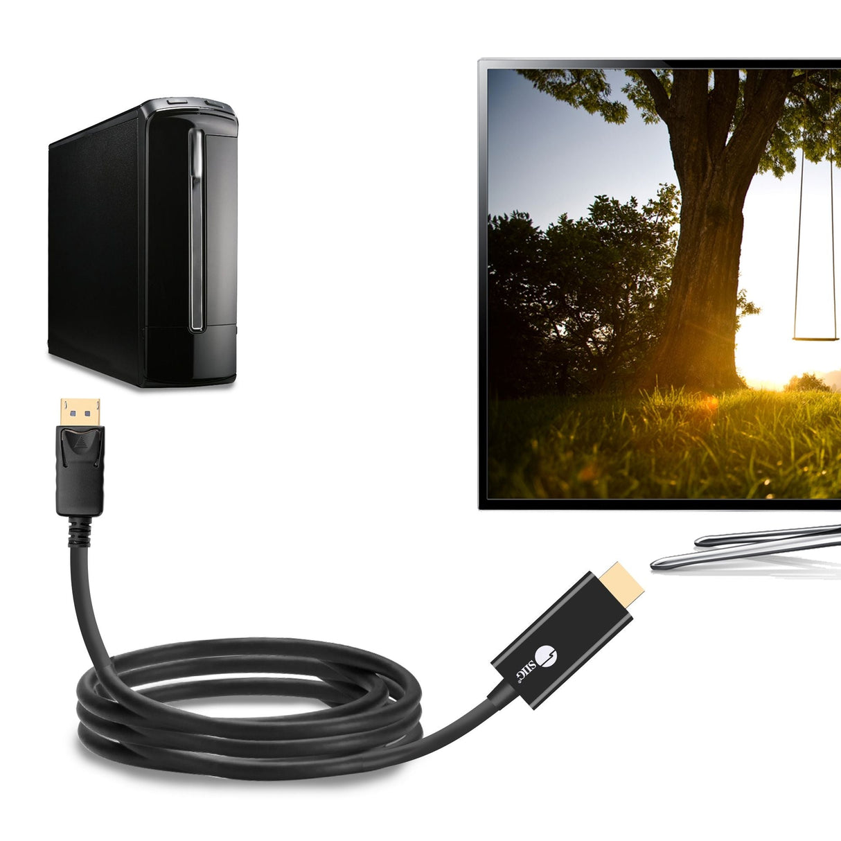 DisplayPort 1.2 to HDMI 10ft Cable 4K/30Hz
