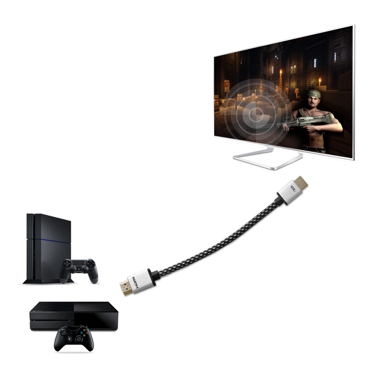 Woven Braided High Speed HDMI Cable 2m - UHD 4Kx2K