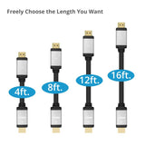 Ultra High Speed HDMI Cable - 4ft (1.2M) - 8K60Hz/4K120Hz - 48Gbps- eARC - Dynamic HDR -DSC - HDCP 2.3 - 8K HDMI Cable - Aluminum