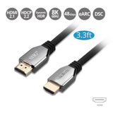8K Ultra High Speed HDMI Cable - 3.3ft (1M) - 48Gbps - 8K 60Hz/4K 120Hz - HDR10+ - eARC - Dynamic HDR - HDCP 2.3- Ultra HD 8K HDMI Cable - Zinc alloy