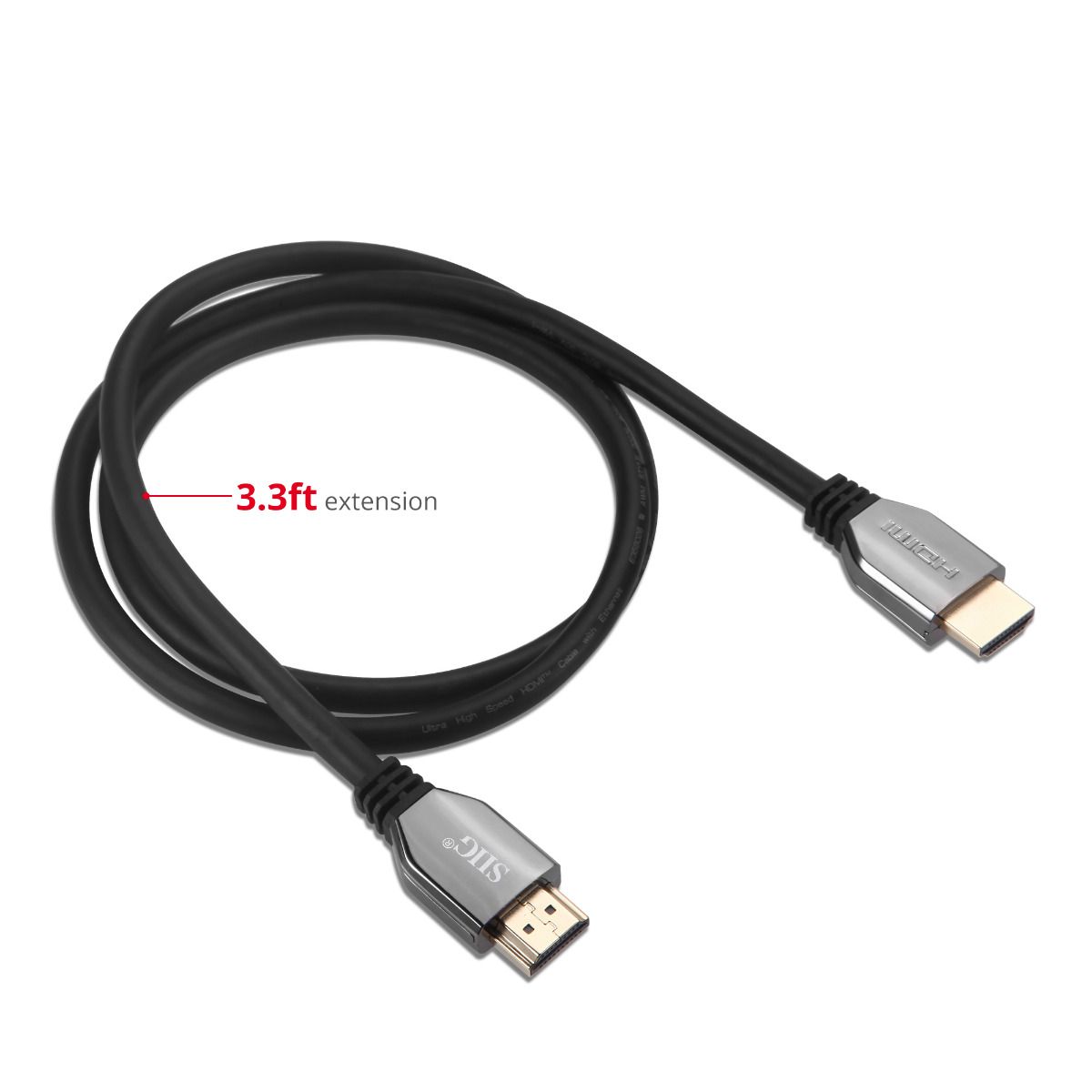 8K Ultra High Speed HDMI Cable - 3.3ft (1M) - 48Gbps - 8K 60Hz/4K 120Hz - HDR10+ - eARC - Dynamic HDR - HDCP 2.3- Ultra HD 8K HDMI Cable - Zinc alloy