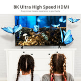 8K Ultra High Speed HDMI Cable - 10ft (3M) - 48Gbps - 8K 60Hz/4K 120Hz - HDR10+ - eARC - Dynamic HDR - HDCP 2.3- Ultra HD 8K HDMI Cable - Zinc alloy