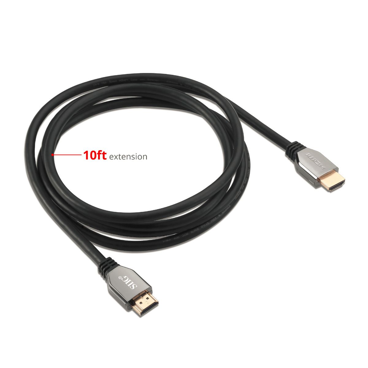 8K Ultra High Speed HDMI Cable - 10ft (3M) - 48Gbps - 8K 60Hz/4K 120Hz - HDR10+ - eARC - Dynamic HDR - HDCP 2.3- Ultra HD 8K HDMI Cable - Zinc alloy