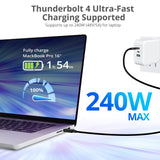 Thunderbolt 4 Cable 2.3ft(0.7M) - 8K@60Hz - 40Gbps Data Transfer - 240W Charging - Thunderbolt 4 USB C to USB C Cable - Intel Thunderbolt Certified
