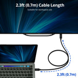 Thunderbolt 4 Cable 2.3ft(0.7M) - 8K@60Hz - 40Gbps Data Transfer - 240W Charging - Thunderbolt 4 USB C to USB C Cable - Intel Thunderbolt Certified