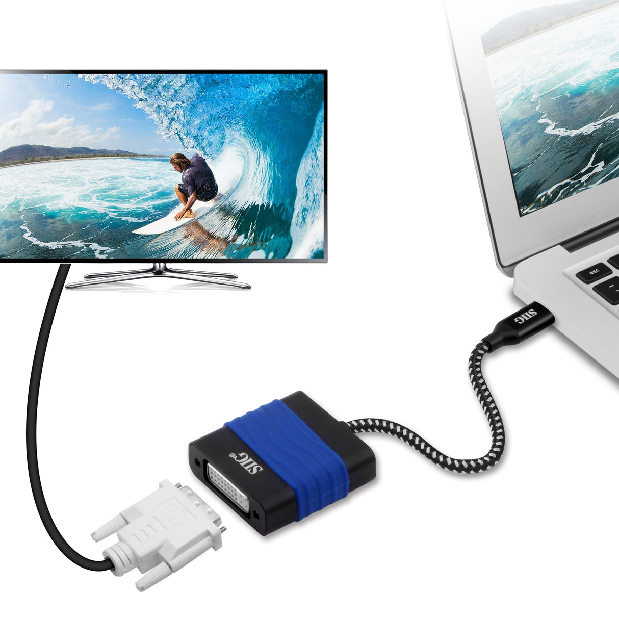 USB Type-C to DVI Video Cable Adapter