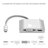USB-C to 3-in-1 Multiport Video Adapter with PD Charging - DVI/HDMI/VGA