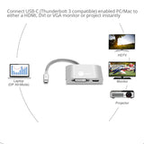 USB-C to 3-in-1 Multiport Video Adapter with PD Charging - DVI/HDMI/VGA