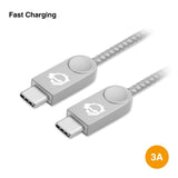 Zinc Alloy USB-C to USB-C Charging & Sync Braided Cable - 3.3ft, 2-Pack
