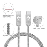 Zinc Alloy USB-C to USB-C Charging & Sync Braided Cable - 3.3ft, 2-Pack