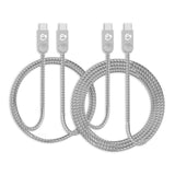 Zinc Alloy USB-C to USB-C Charging & Sync Braided Cable Bundle - 1.65ft & 3.3ft, 2-Pack