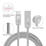 Zinc Alloy USB-C to Type-A Charging & Sync Braided Cable Bundle - 3.3ft & 6.6ft, 2-Pack