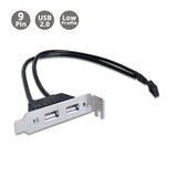 2-Port USB 2.0 Low Profile Extension Bracket