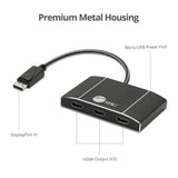 4K 1x3 DisplayPort 1.2 to HDMI MST Hub Splitter