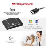 4K 1x3 DisplayPort 1.2 to HDMI MST Hub Splitter