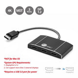4K 1x3 DisplayPort 1.2 to DisplayPort MST Hub Splitter