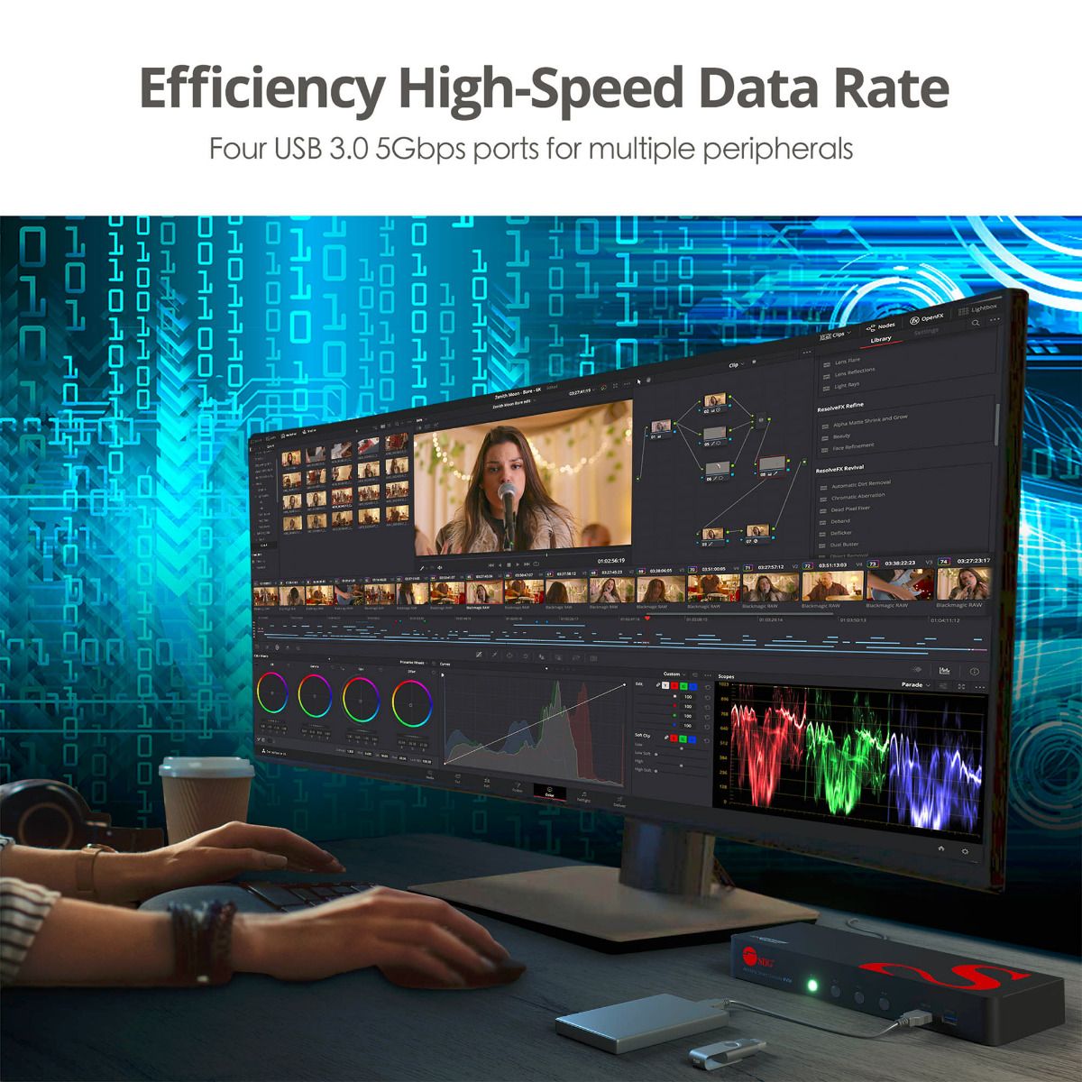 4-Port DisplayPort 1.2 Smart Console KVM Switch with USB 3.0 and Multi-Media ports - 4K60Hz
