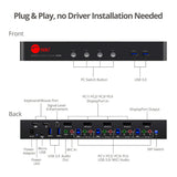 4-Port DisplayPort 1.2 Smart Console KVM Switch with USB 3.0 and Multi-Media ports - 4K60Hz