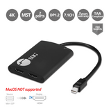 4K 1x2 Mini DisplayPort 1.2 to HDMI MST Splitter