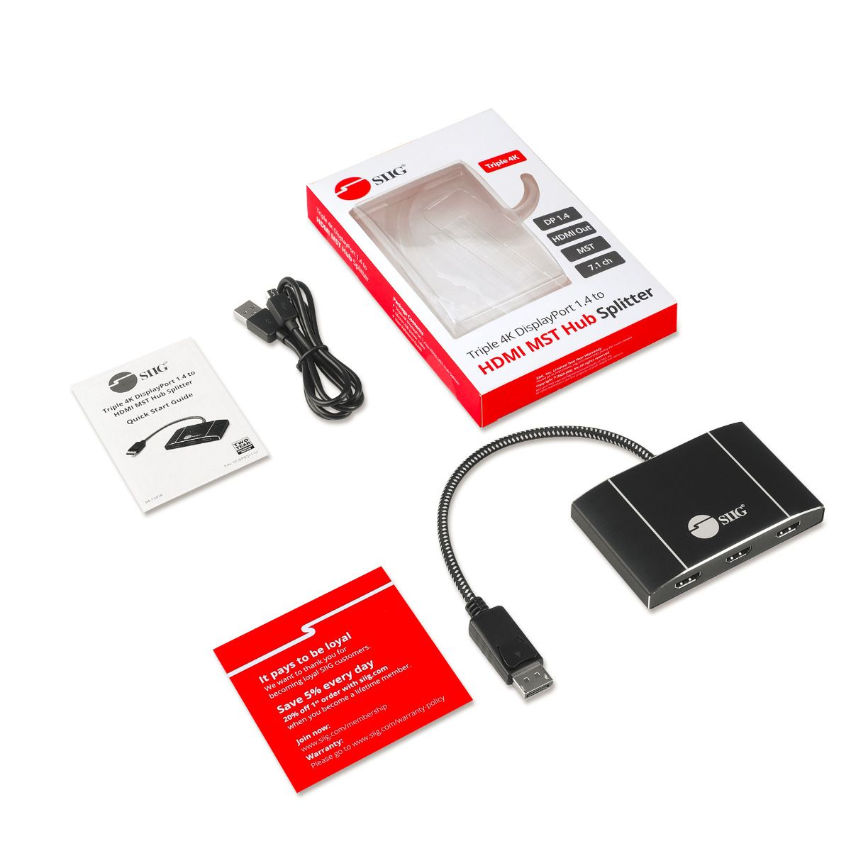 SIIG DisplayPort to HDMI MST Hub Splitter - Thumbnail 3