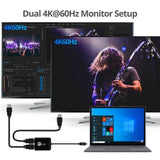 1x2 USB-C to HDMI 4K60 MST Hub Splitter