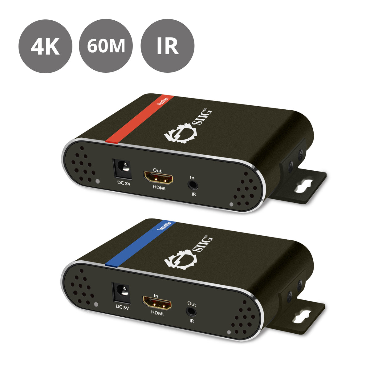 HDMI 4K Extender over Single CAT5e/6 Cable with IR - 60m