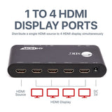 1x4 HDMI Splitter / Distribution Amplifier with Auto Video Scaling - 4K 60Hz HDR