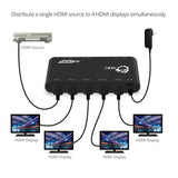 1x4 HDMI Splitter / Distribution Amplifier with Auto Video Scaling - 4K 60Hz HDR