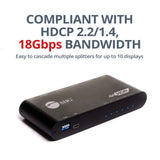 1x4 HDMI Splitter / Distribution Amplifier with Auto Video Scaling - 4K 60Hz HDR