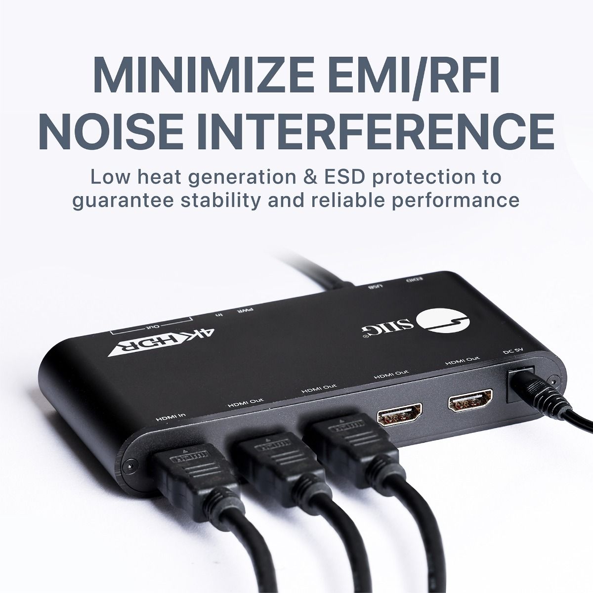 HDMI Splitter, 1x4, 4K60Hz, 18Gbps, EDID Management, Video Scaling