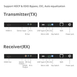 4K HDR HDMI & USB 2.0 Extender Over HDBaseT with RS-232 & IR