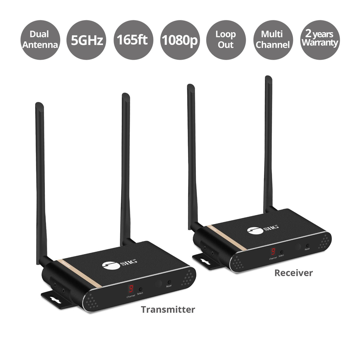 Dual Antenna Wireless Multi-Channel Expandable HDMI Extender with Loop-out Kit