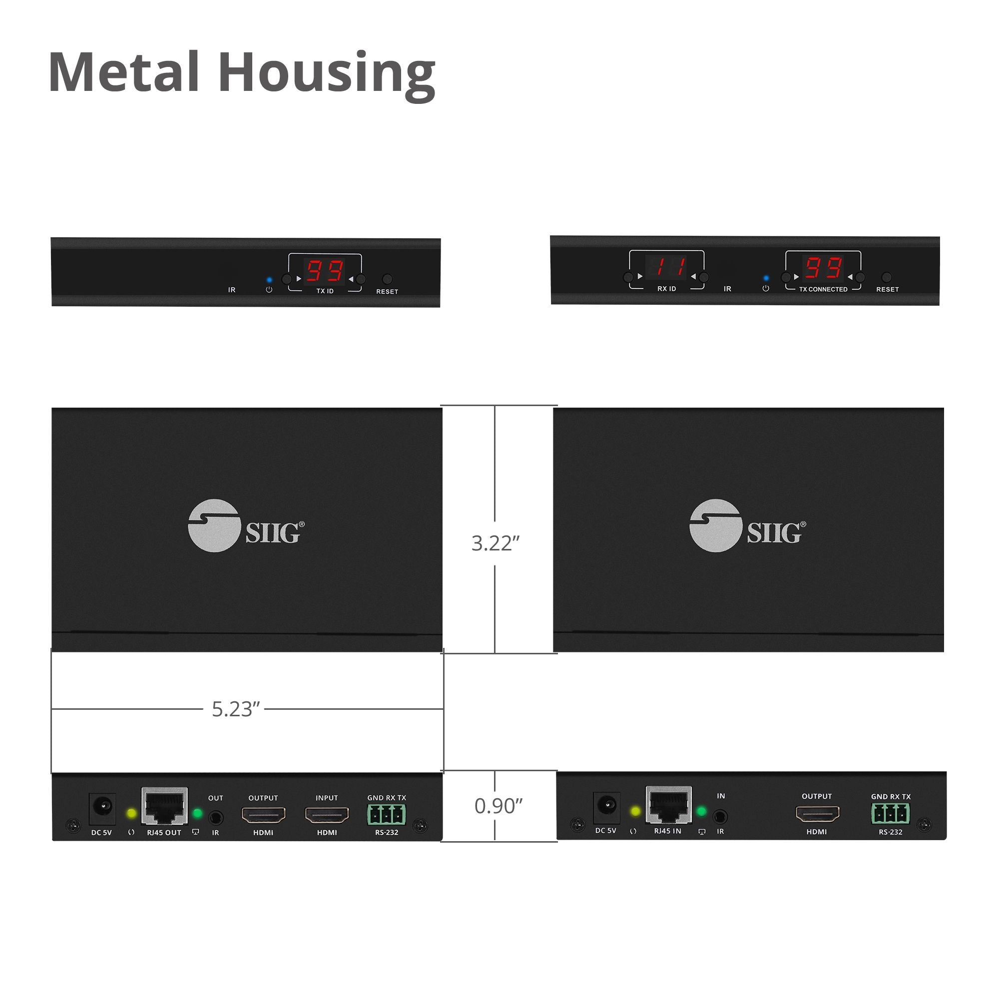 Full HD HDMI Over IP Extender Kit, Many to Many, RS-232 Serial and IR Control, 1080p 60Hz, 120m