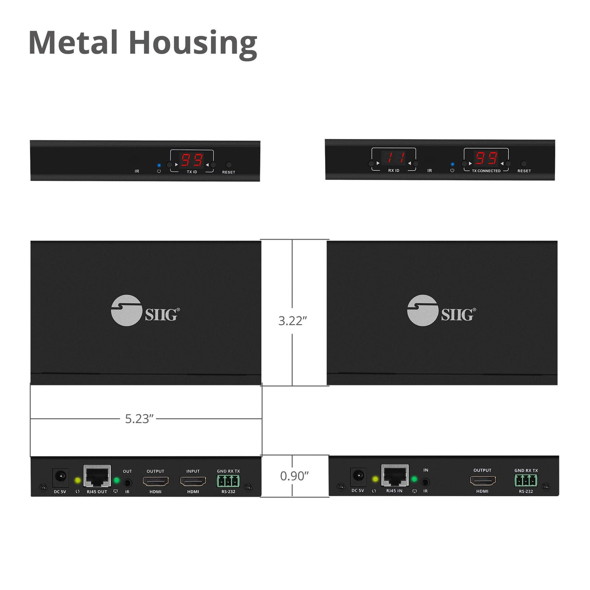 Full HD HDMI Over IP Extender Kit, Many to Many, RS-232 Serial and IR Control, 1080p 60Hz, 120m