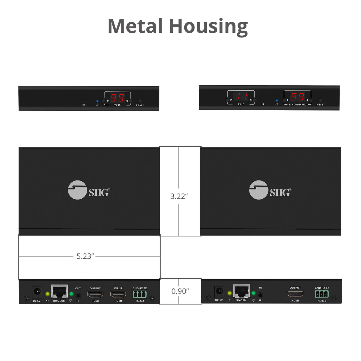 Full HD HDMI Over IP Extender Kit, Many to Many, RS-232 Serial and IR Control, 1080p 60Hz, 120m