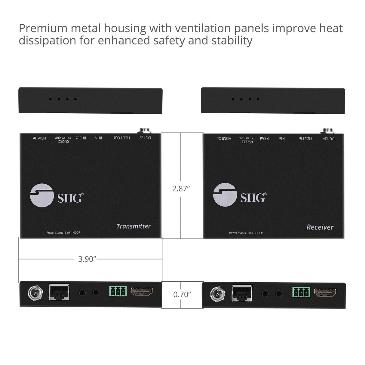 4K HDMI HDBaseT Extender Over Single Cat5e/6 with RS-232, IR & PoC - 100m