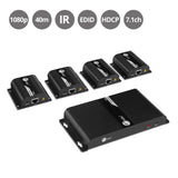 4-Port HDMI Splitter over Cat6 Extender with IR - 40m