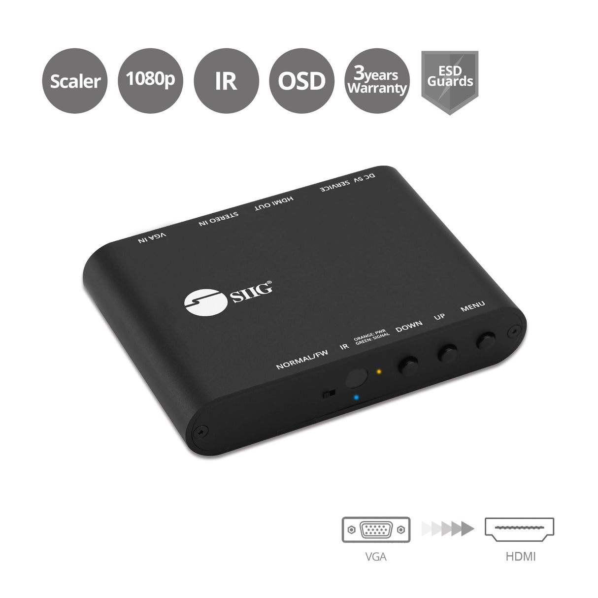 VGA & Audio to HDMI Scaler Converter