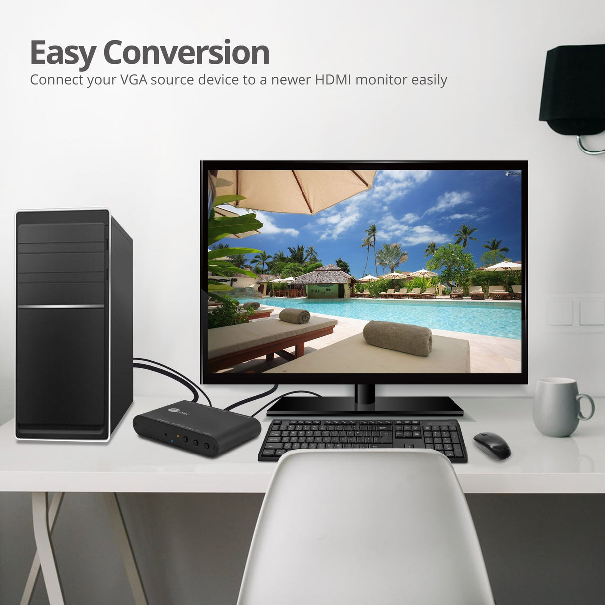 VGA & Audio to HDMI Scaler Converter
