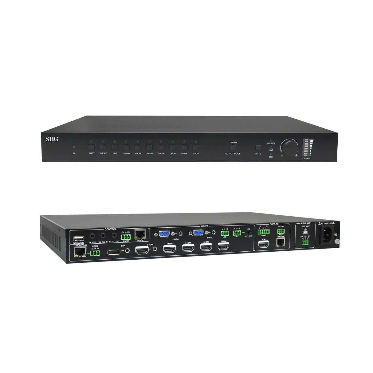 9x1 HDBaseT 4K Scaler Switcher
