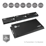 HDMI 4K HDR 1x4 Splitter HDBaseT Extender with Auto-scaling