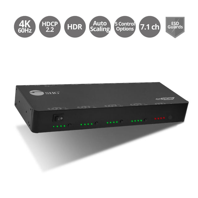 Matrix Scale Esd 4x4 Matrix Switch, 4K60Hz, HDCP 2.2, Auto Scaling, 5 Control Options, 7 ...