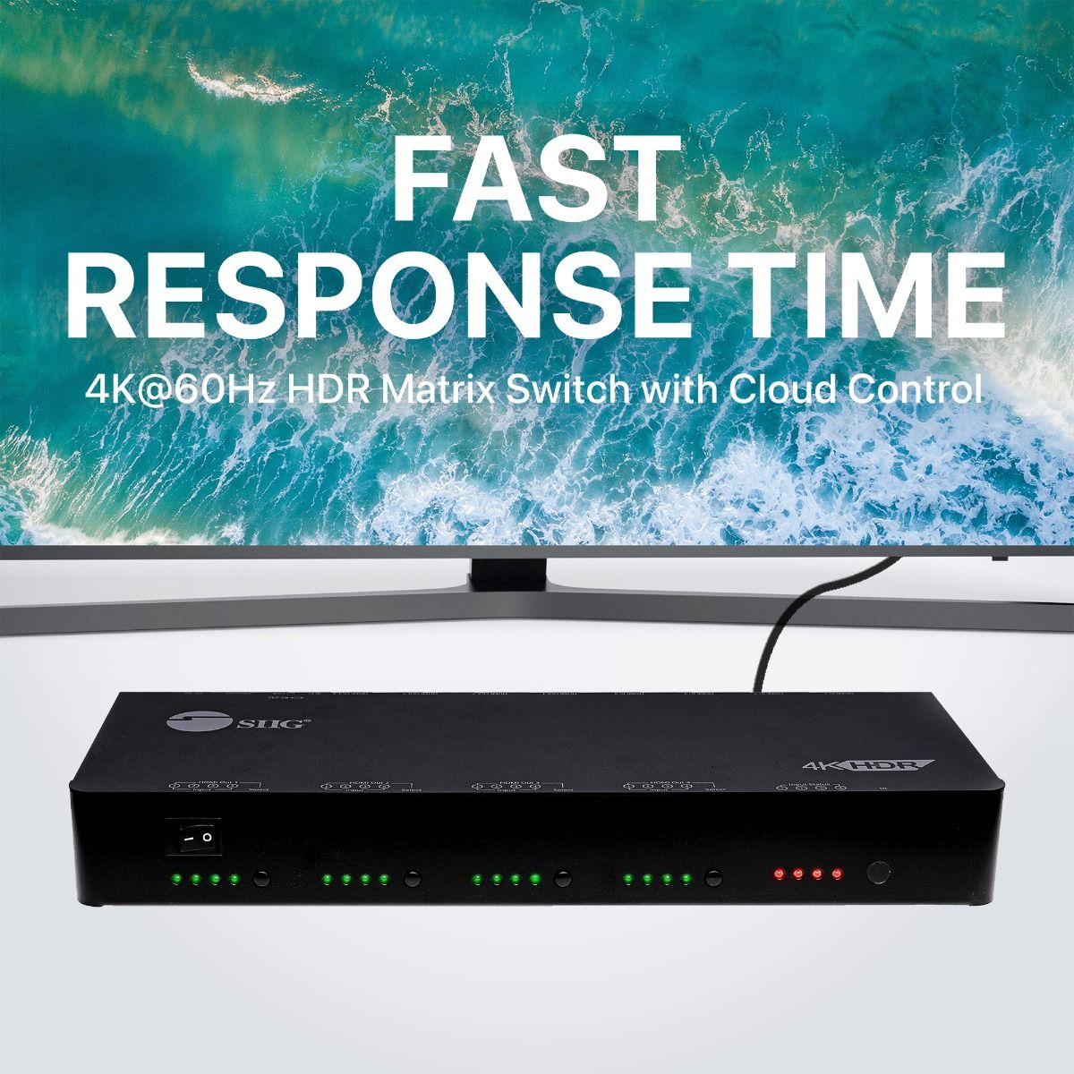 4x4 HDMI 4K HDR Matrix Switch with Cloud Control