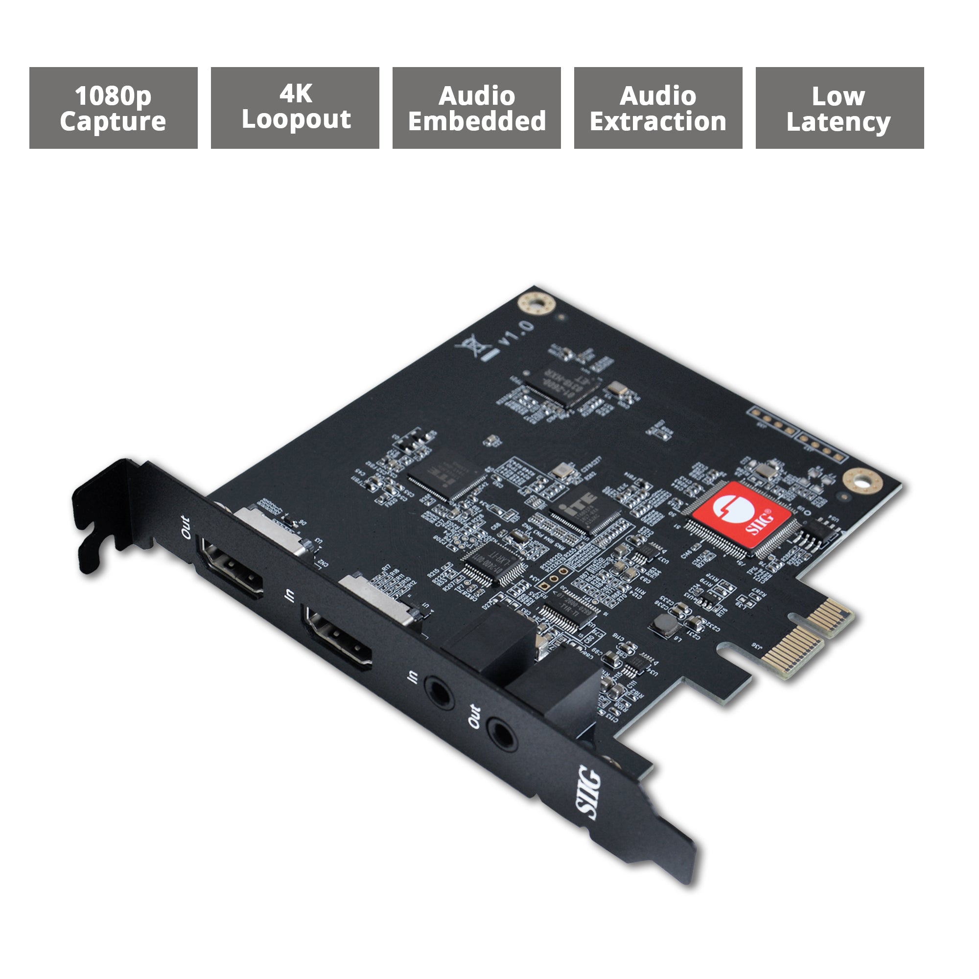Capture PCIe Card, HDMI Capture Card, 4K60Hz In, 1080p Recording